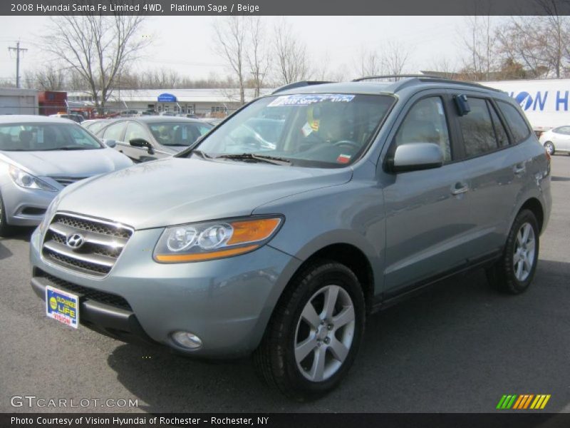 Platinum Sage / Beige 2008 Hyundai Santa Fe Limited 4WD