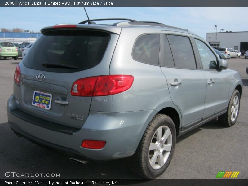 Platinum Sage / Beige 2008 Hyundai Santa Fe Limited 4WD