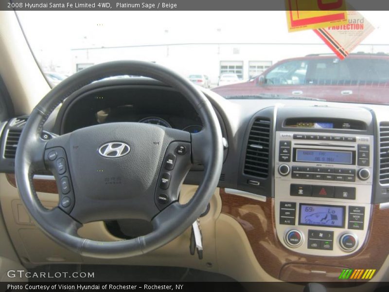 Platinum Sage / Beige 2008 Hyundai Santa Fe Limited 4WD