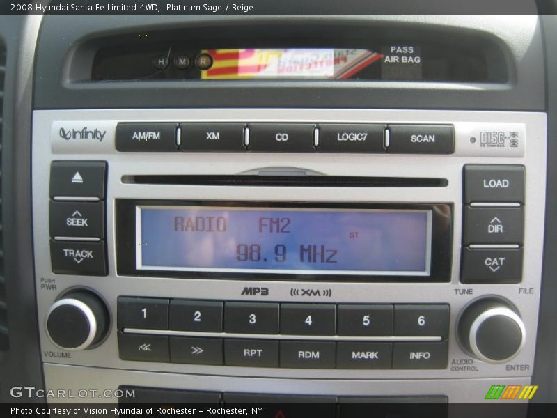 Platinum Sage / Beige 2008 Hyundai Santa Fe Limited 4WD