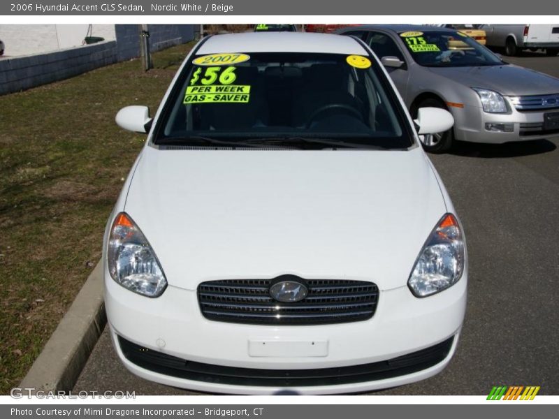 Nordic White / Beige 2006 Hyundai Accent GLS Sedan