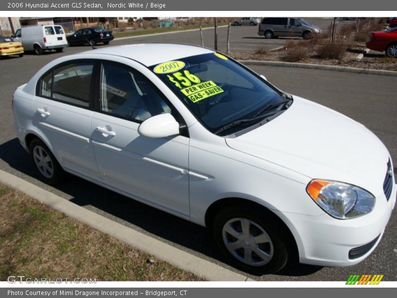 Nordic White / Beige 2006 Hyundai Accent GLS Sedan