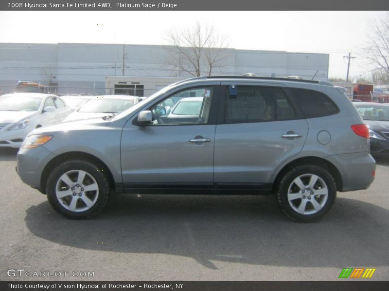 Platinum Sage / Beige 2008 Hyundai Santa Fe Limited 4WD