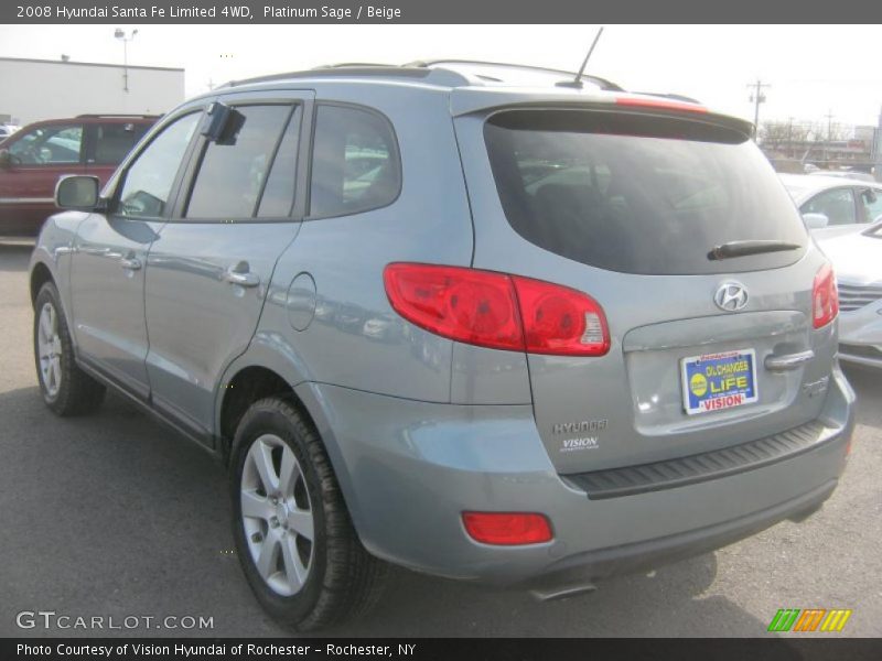 Platinum Sage / Beige 2008 Hyundai Santa Fe Limited 4WD