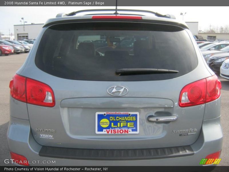 Platinum Sage / Beige 2008 Hyundai Santa Fe Limited 4WD