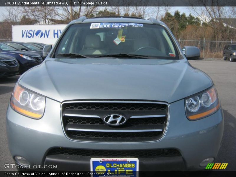 Platinum Sage / Beige 2008 Hyundai Santa Fe Limited 4WD
