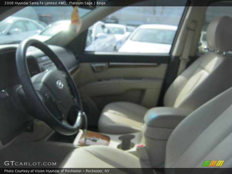 Platinum Sage / Beige 2008 Hyundai Santa Fe Limited 4WD