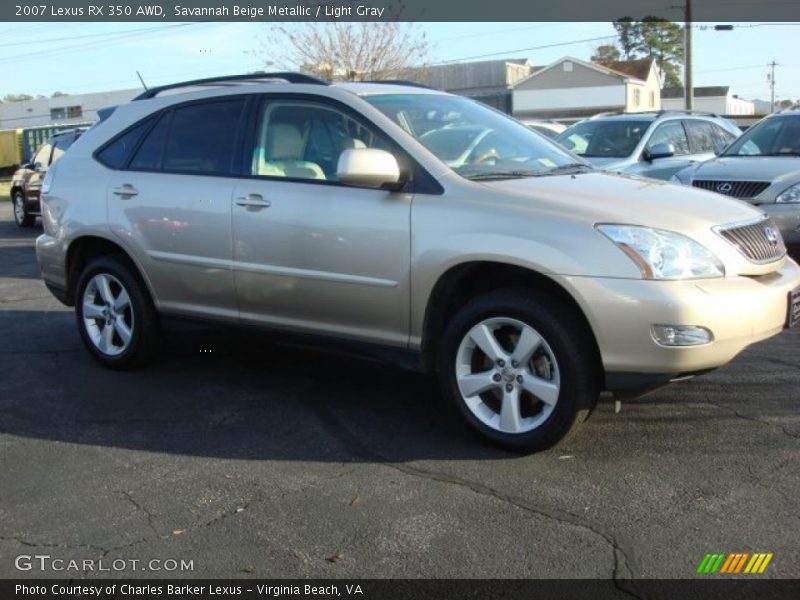 Savannah Beige Metallic / Light Gray 2007 Lexus RX 350 AWD