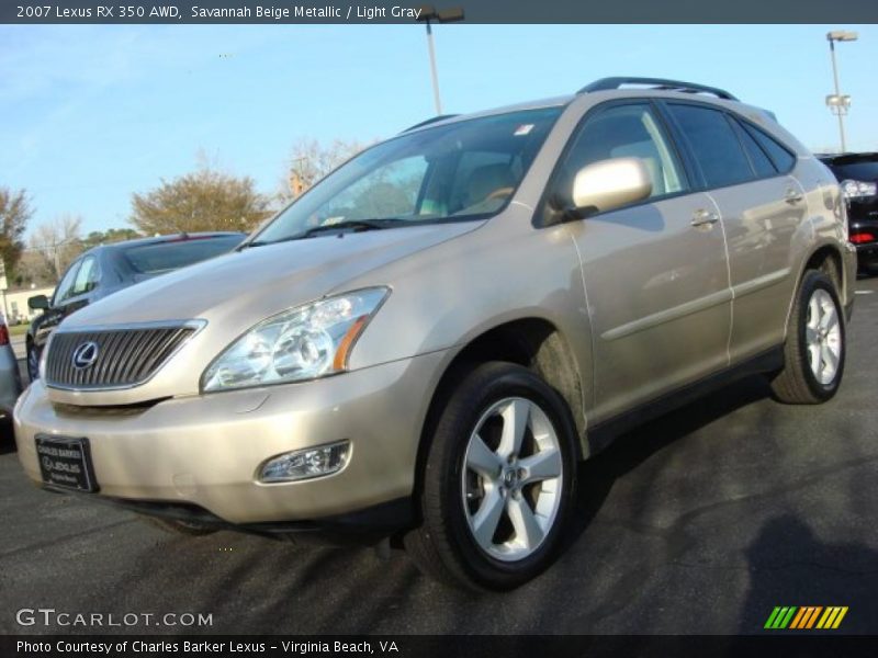 Savannah Beige Metallic / Light Gray 2007 Lexus RX 350 AWD