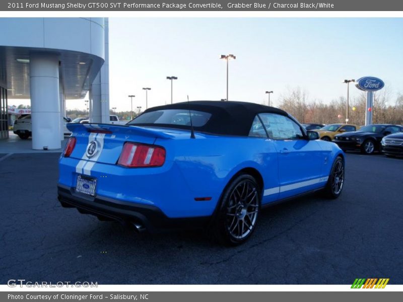 Grabber Blue / Charcoal Black/White 2011 Ford Mustang Shelby GT500 SVT Performance Package Convertible