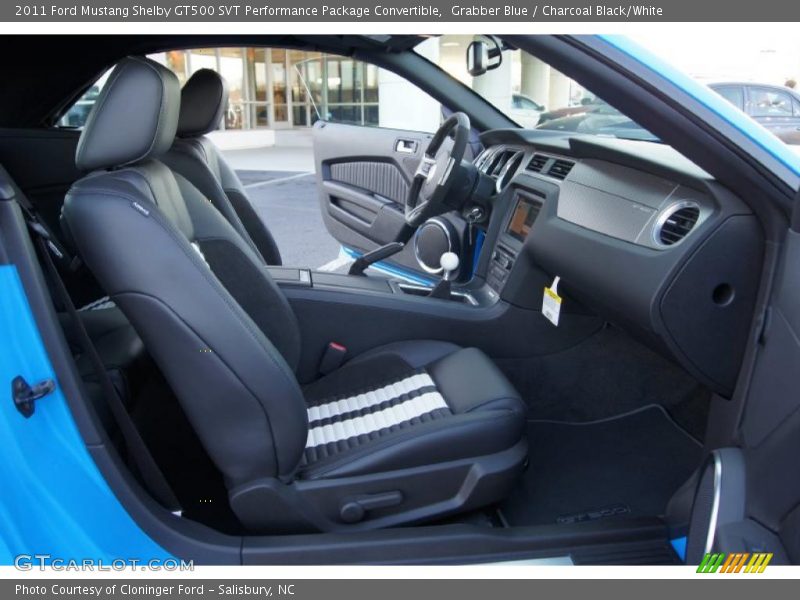  2011 Mustang Shelby GT500 SVT Performance Package Convertible Charcoal Black/White Interior