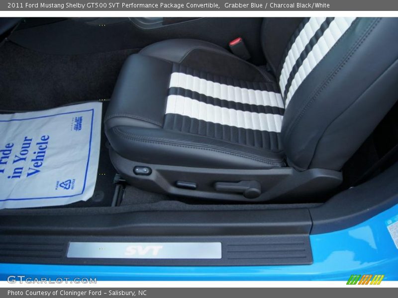  2011 Mustang Shelby GT500 SVT Performance Package Convertible Charcoal Black/White Interior