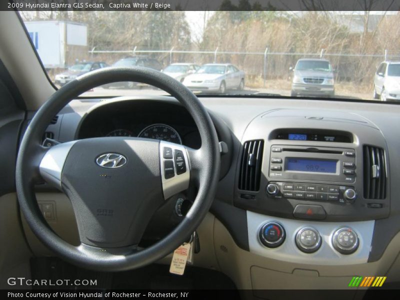 Captiva White / Beige 2009 Hyundai Elantra GLS Sedan