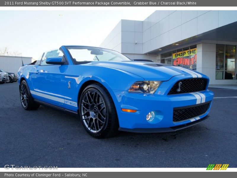 Front 3/4 View of 2011 Mustang Shelby GT500 SVT Performance Package Convertible