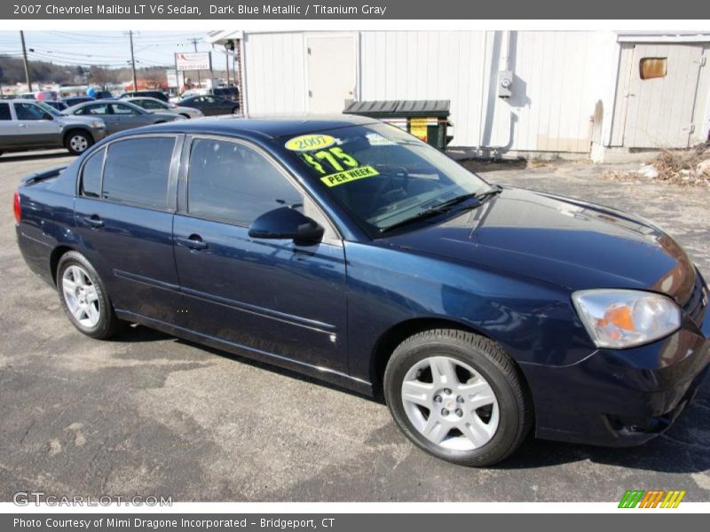 Dark Blue Metallic / Titanium Gray 2007 Chevrolet Malibu LT V6 Sedan
