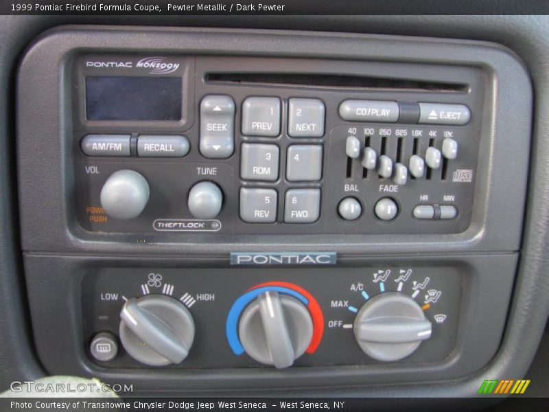 Controls of 1999 Firebird Formula Coupe