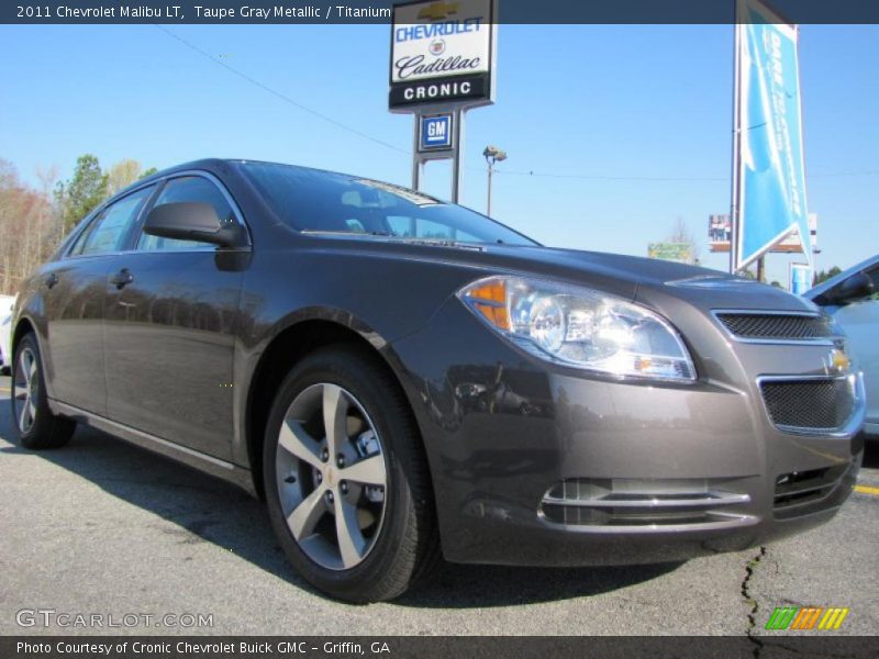 Taupe Gray Metallic / Titanium 2011 Chevrolet Malibu LT