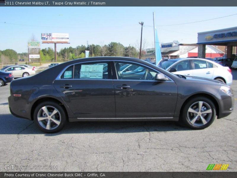 Taupe Gray Metallic / Titanium 2011 Chevrolet Malibu LT