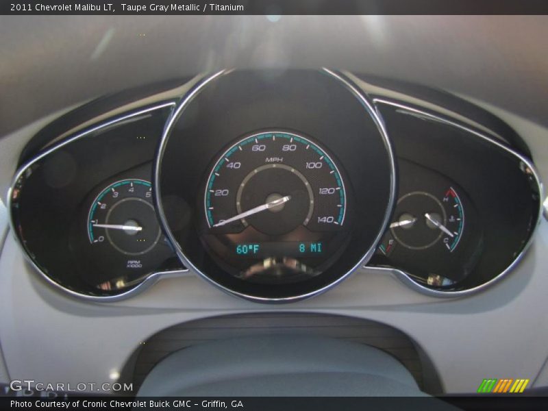 Taupe Gray Metallic / Titanium 2011 Chevrolet Malibu LT