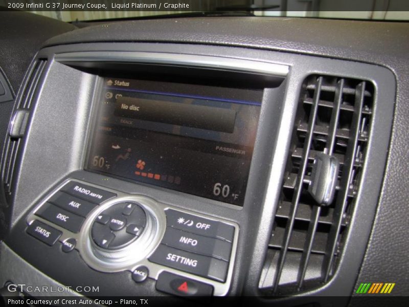 Liquid Platinum / Graphite 2009 Infiniti G 37 Journey Coupe