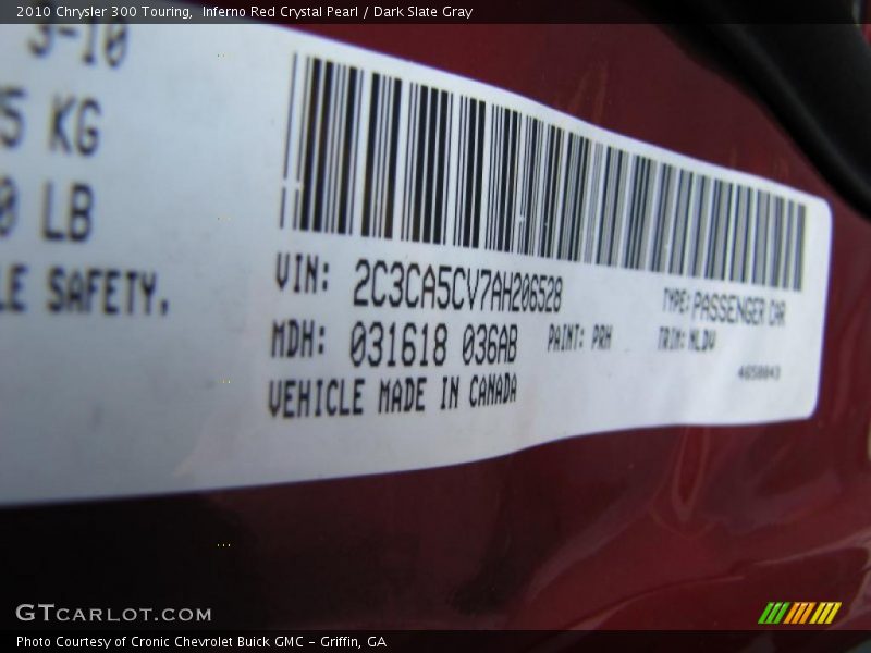 Inferno Red Crystal Pearl / Dark Slate Gray 2010 Chrysler 300 Touring