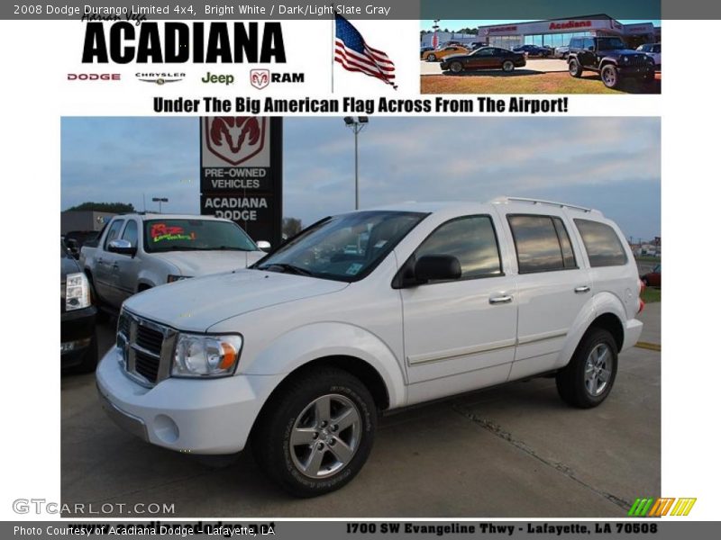 Bright White / Dark/Light Slate Gray 2008 Dodge Durango Limited 4x4