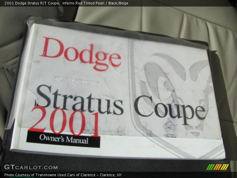 Inferno Red Tinted Pearl / Black/Beige 2001 Dodge Stratus R/T Coupe