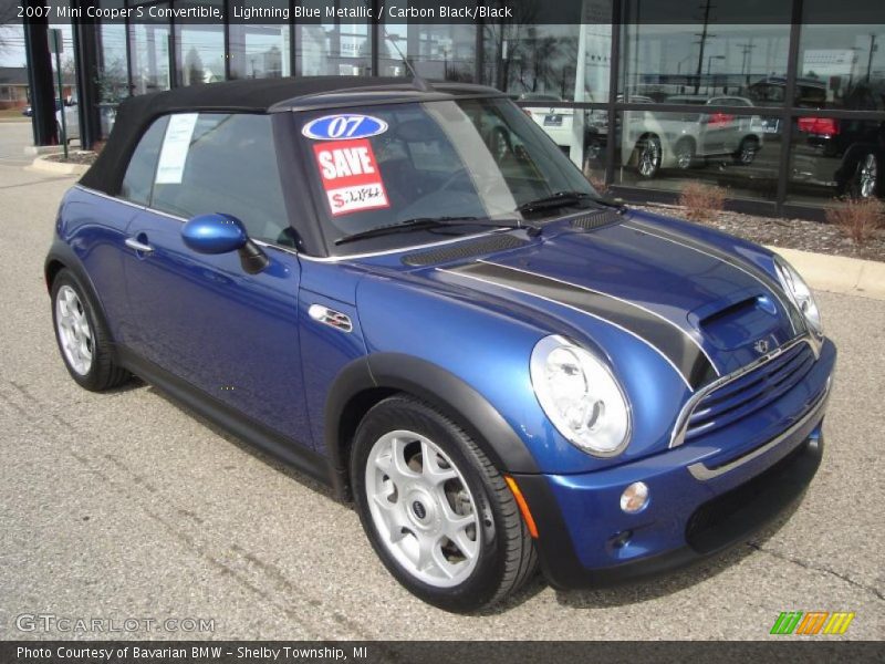 Lightning Blue Metallic / Carbon Black/Black 2007 Mini Cooper S Convertible