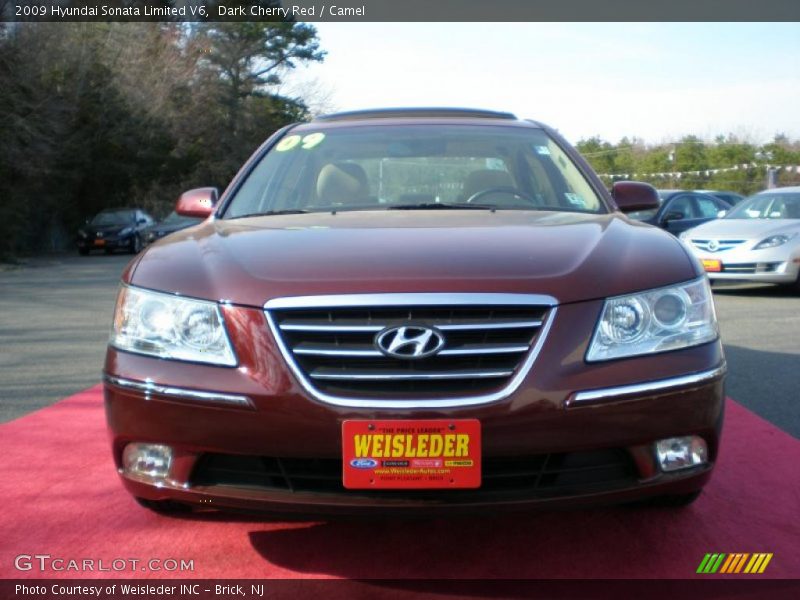 Dark Cherry Red / Camel 2009 Hyundai Sonata Limited V6