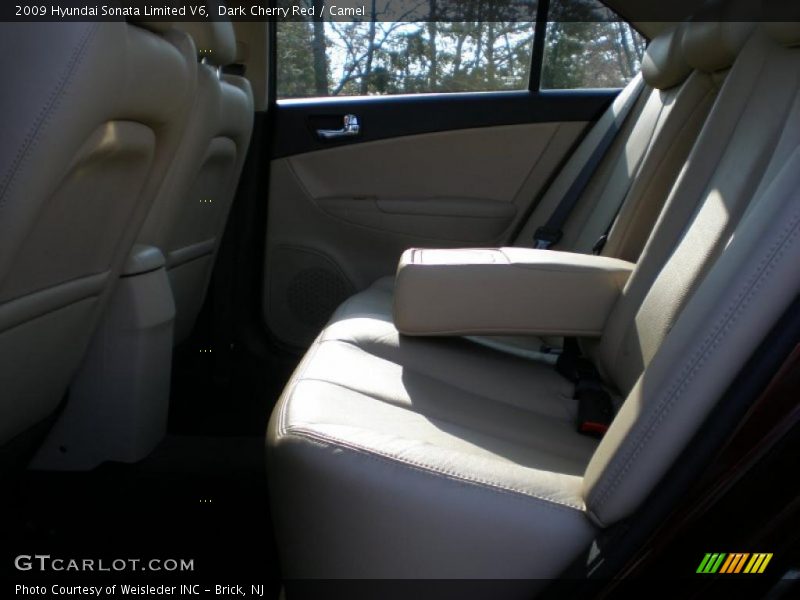 Dark Cherry Red / Camel 2009 Hyundai Sonata Limited V6