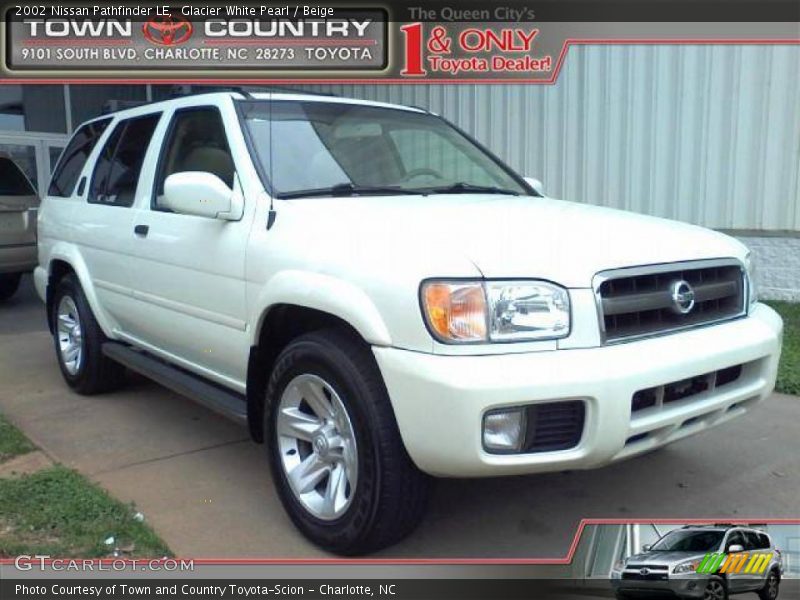 Glacier White Pearl / Beige 2002 Nissan Pathfinder LE