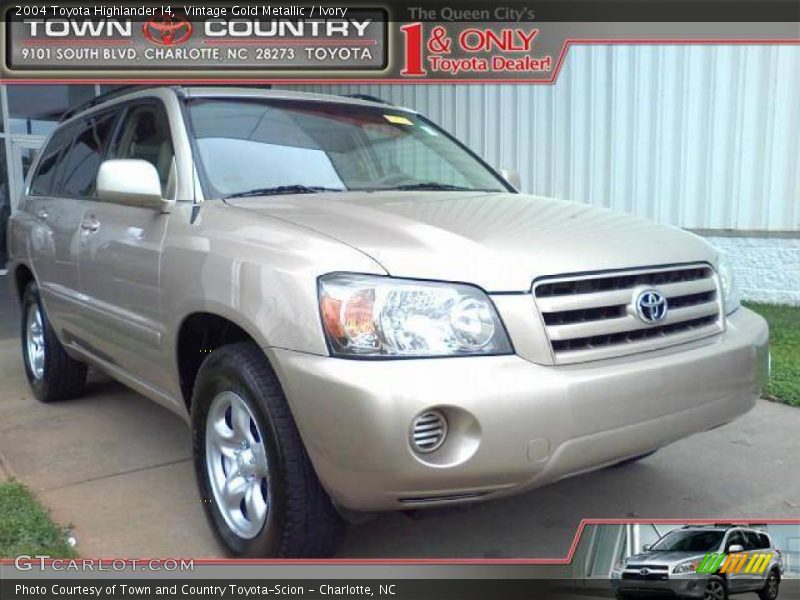 Vintage Gold Metallic / Ivory 2004 Toyota Highlander I4