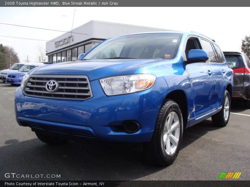 Blue Streak Metallic / Ash Gray 2008 Toyota Highlander 4WD