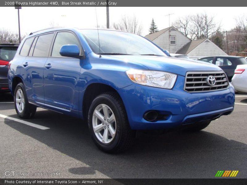 Blue Streak Metallic / Ash Gray 2008 Toyota Highlander 4WD