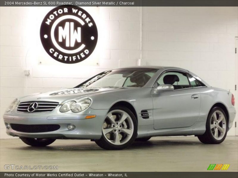 Diamond Silver Metallic / Charcoal 2004 Mercedes-Benz SL 600 Roadster