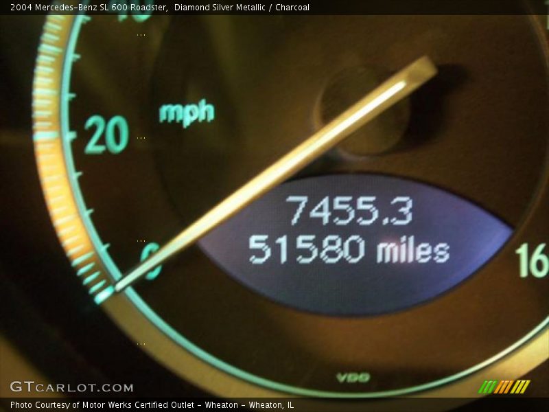 Diamond Silver Metallic / Charcoal 2004 Mercedes-Benz SL 600 Roadster