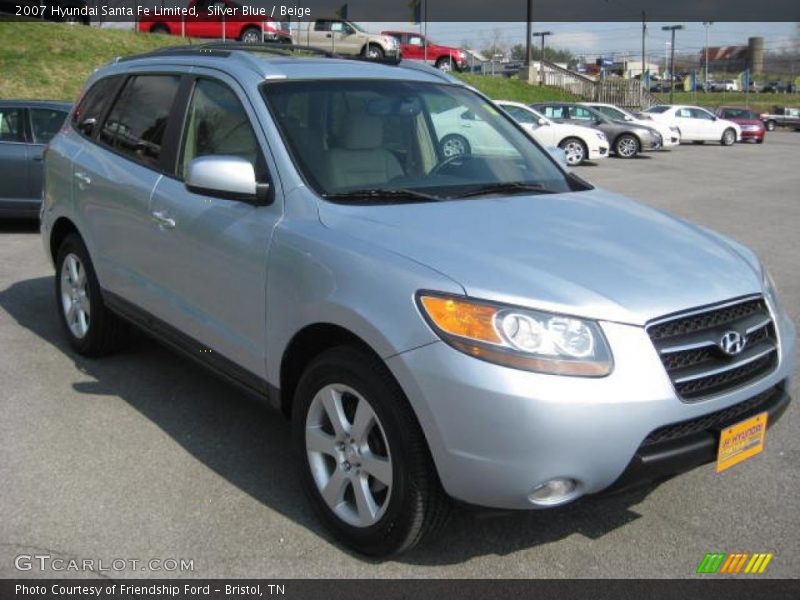 Silver Blue / Beige 2007 Hyundai Santa Fe Limited
