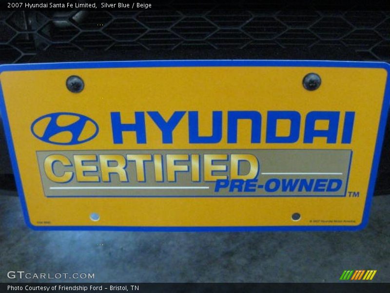 Silver Blue / Beige 2007 Hyundai Santa Fe Limited