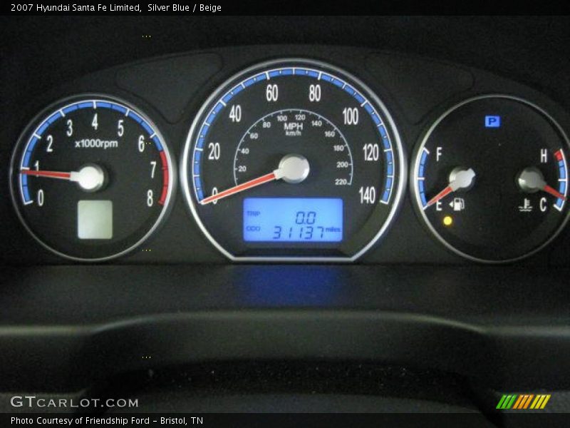 Silver Blue / Beige 2007 Hyundai Santa Fe Limited