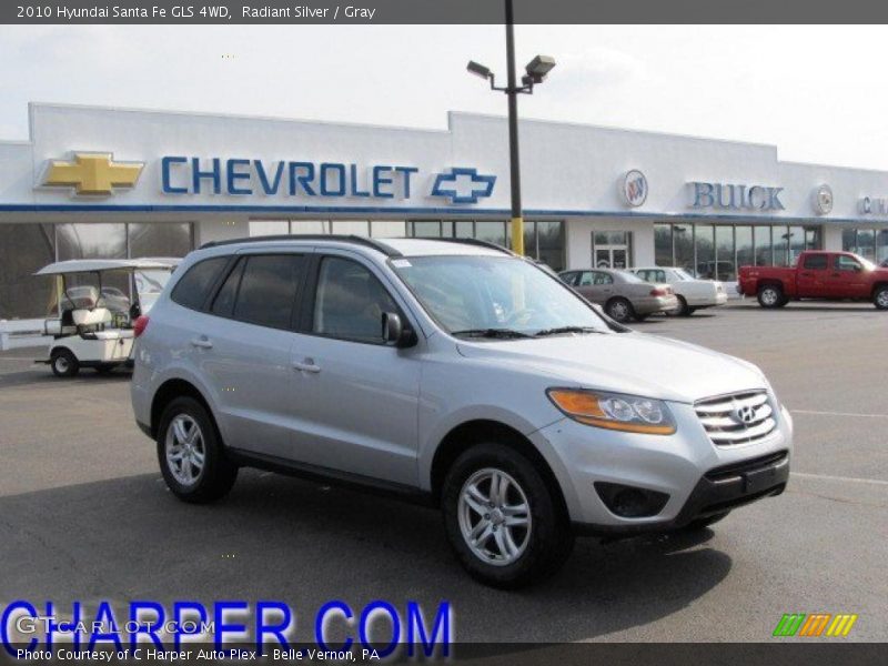 Radiant Silver / Gray 2010 Hyundai Santa Fe GLS 4WD