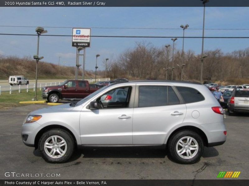 Radiant Silver / Gray 2010 Hyundai Santa Fe GLS 4WD