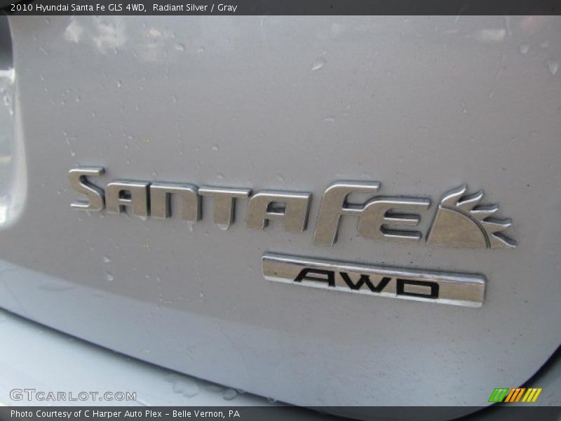 Radiant Silver / Gray 2010 Hyundai Santa Fe GLS 4WD