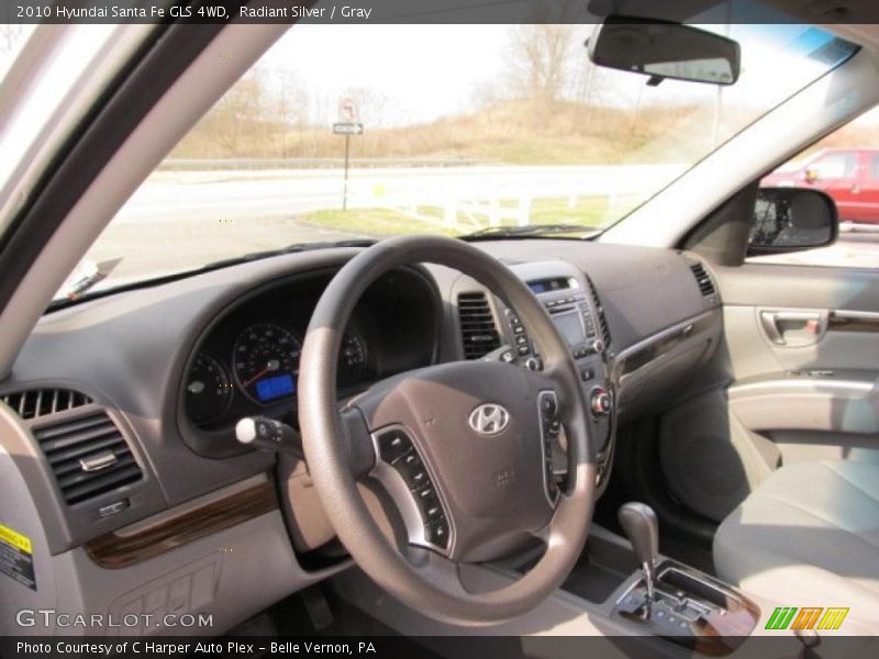 Radiant Silver / Gray 2010 Hyundai Santa Fe GLS 4WD