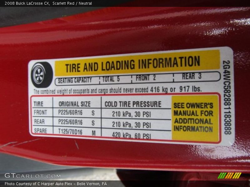 Scarlett Red / Neutral 2008 Buick LaCrosse CX