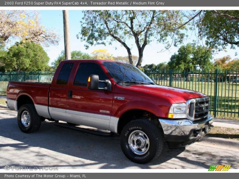 Toreador Red Metallic / Medium Flint Grey 2003 Ford F250 Super Duty FX4 SuperCab 4x4