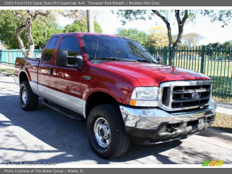 Toreador Red Metallic / Medium Flint Grey 2003 Ford F250 Super Duty FX4 SuperCab 4x4