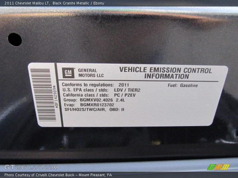 Black Granite Metallic / Ebony 2011 Chevrolet Malibu LT