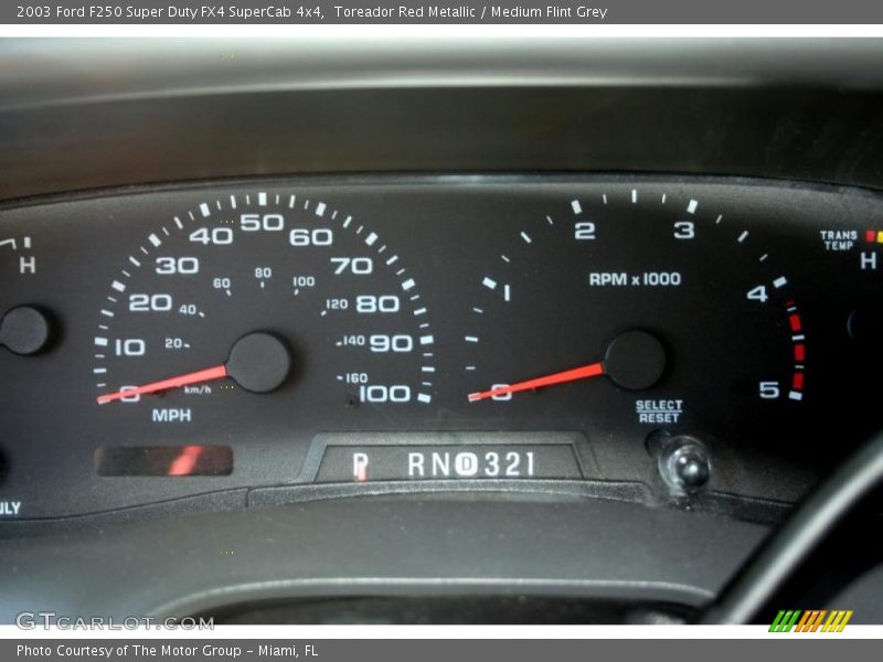 Toreador Red Metallic / Medium Flint Grey 2003 Ford F250 Super Duty FX4 SuperCab 4x4