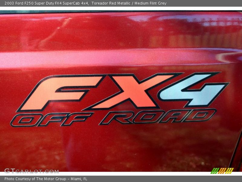 Toreador Red Metallic / Medium Flint Grey 2003 Ford F250 Super Duty FX4 SuperCab 4x4