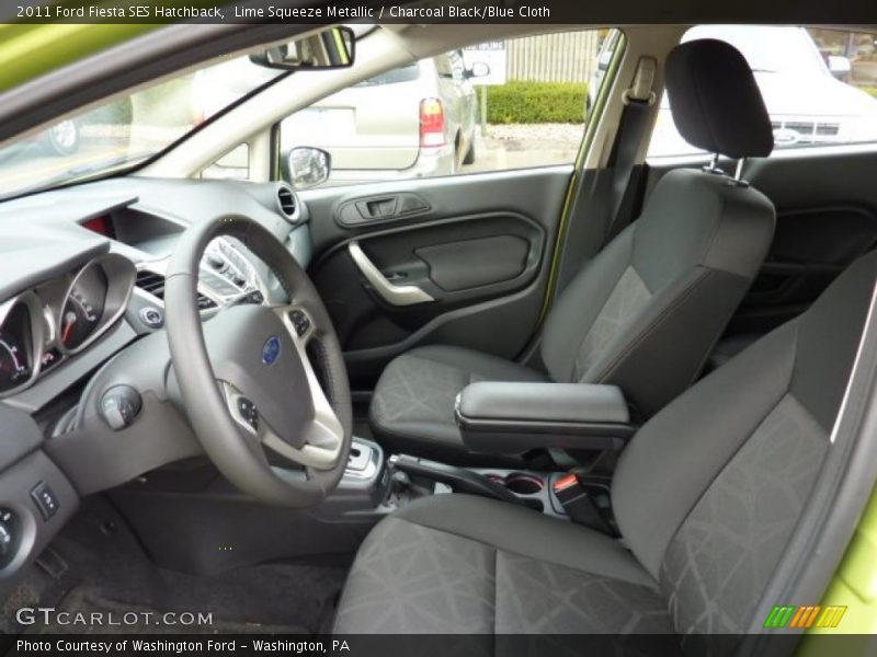 Lime Squeeze Metallic / Charcoal Black/Blue Cloth 2011 Ford Fiesta SES Hatchback
